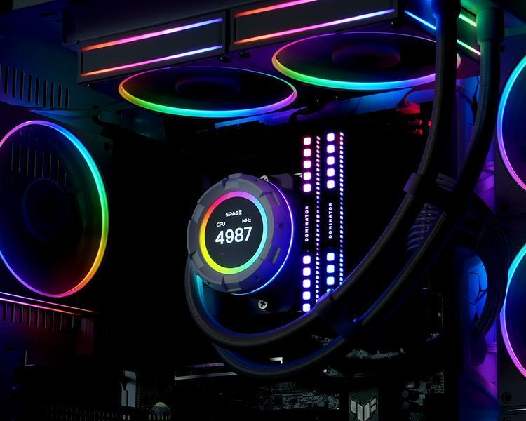 Водяное охлаждение ID-Cooling Space LCD SL240 White 577716ua фото