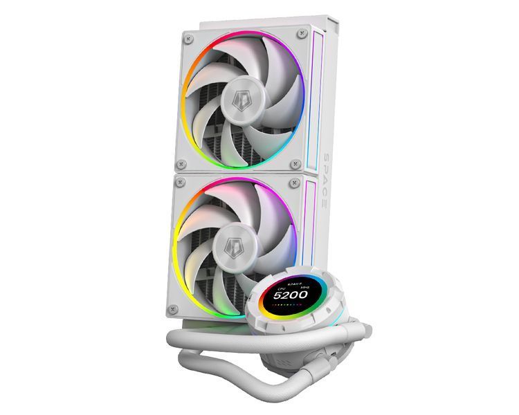 Водяное охлаждение ID-Cooling Space LCD SL240 White 577716ua фото