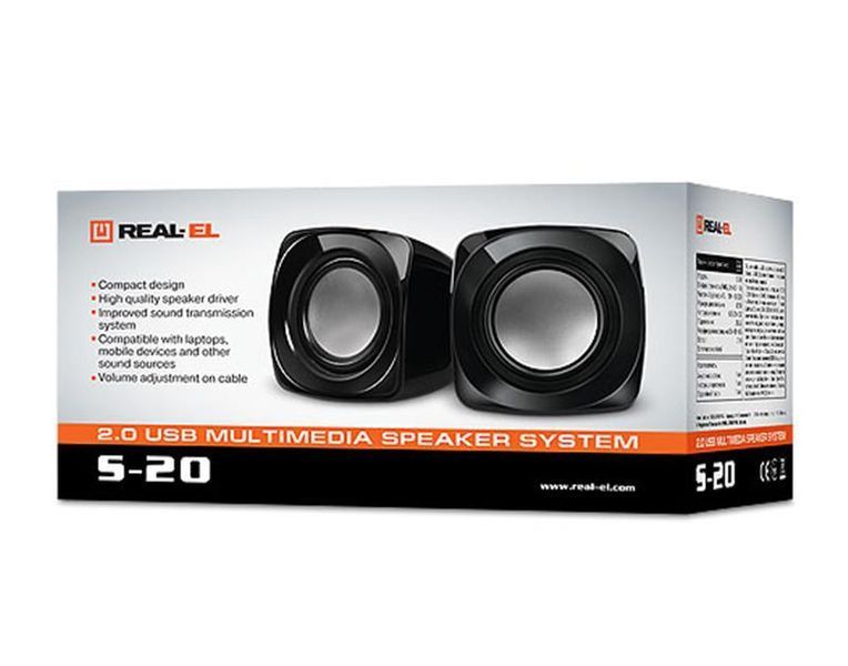 Мультимедийная акустика Real-El S-20 Black (EL121100007) 579088ua фото