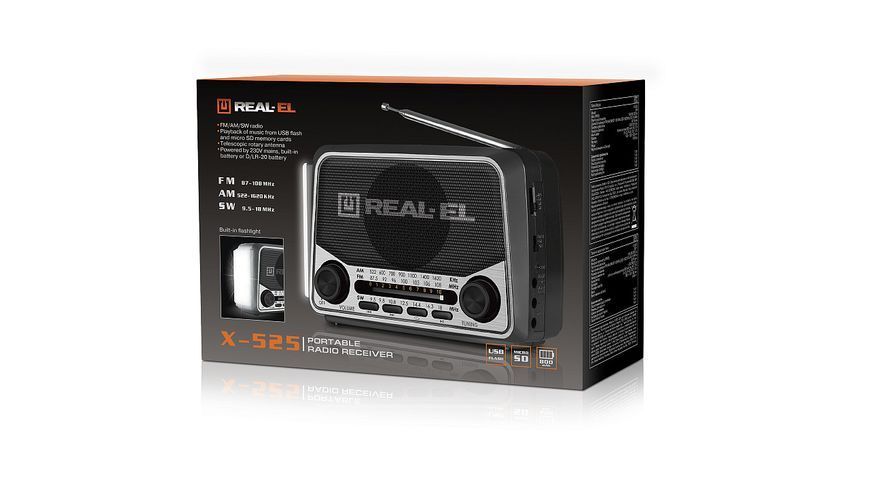Радіоприймач Real-El X-525 Grey 580247ua фото