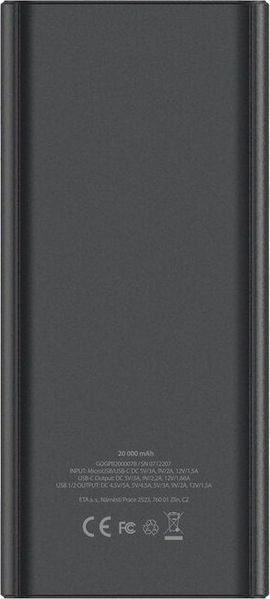 Зовнішній акумулятор (павербанк) Gogen PB200007B 20000mAh Black 619668 фото