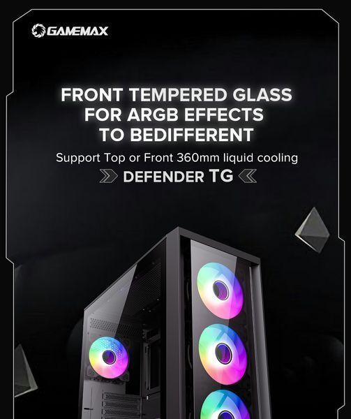Корпус GameMax Defender TG Black 628296ua фото