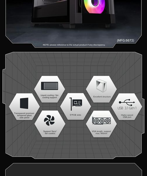 Корпус GameMax Defender TG Black 628296ua фото