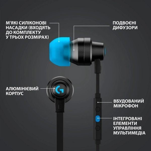 Наушники с микрофоном Logitech G333 Black (981-000924) 335723ua фото