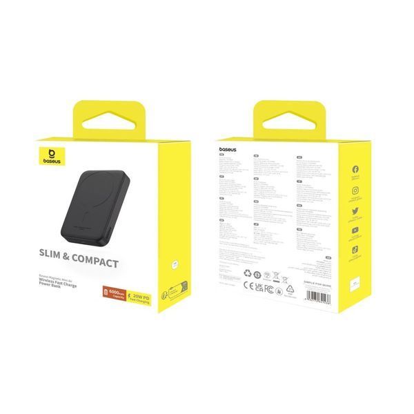 Внешний аккумулятор (павербанк) Baseus Magnetic Mini 6000mAh 20W Black P10059002113-00 613599ua фото