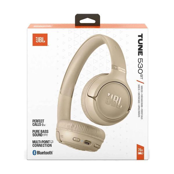 Навушники з мікрофоном JBL Tune 530BT Beige (JBLT530BTBEGEU) 623436ua фото