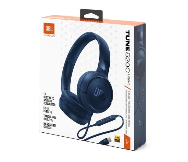 Навушники з мікрофоном JBL Tune 520C USB-C Blue (JBLT520CBLU) 615743ua фото