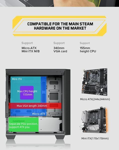 Корпус GameMax Aero Mini Black 630500ua фото