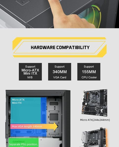 Корпус GameMax Aero Mini Black 630500ua фото