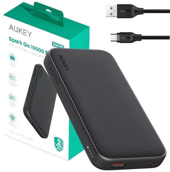 Зовнішній акумулятор (павербанк) Aukey PB-Y46P 10000mAh Black 619610 фото