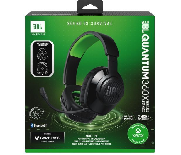 Наушники с микрофоном JBL Quantum 360X Wireless for XBOX (JBLQ360XWLBLKGRN) 476676 фото