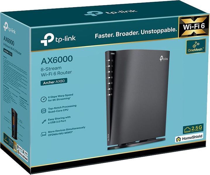 Беспроводной маршрутизатор (роутер) TP-Link Archer AX80 476753 фото