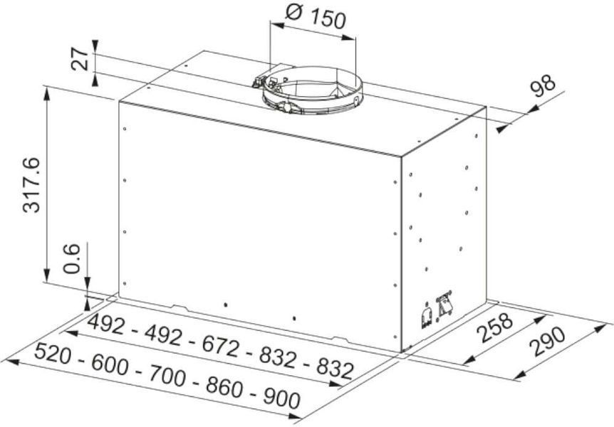 Вытяжка встроенная Franke Box Flush Basic FBFE BK A52 (305.0729.555) 603864ua фото