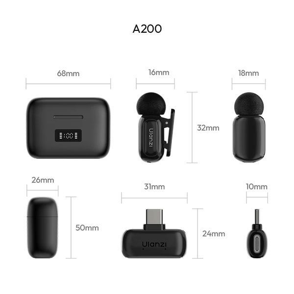 Микрофонная радиосистема для камеры для смартфона Ulanzi A200 Mini Mic (A046) 627207ua фото