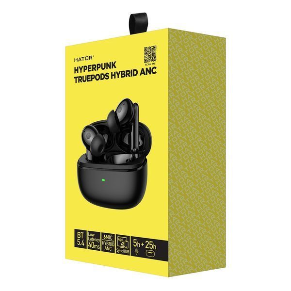 Наушники TWS Hator Hyperpunk Truepods Hybrid ANC Black (HTA431) 579194ua фото