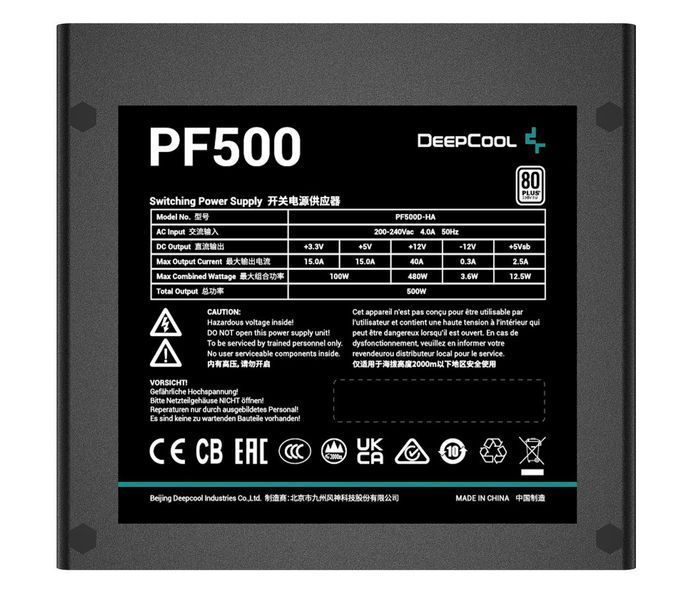 Блок питания Deepcool PF500 (R-PF500D-HA0B) 506981ua фото