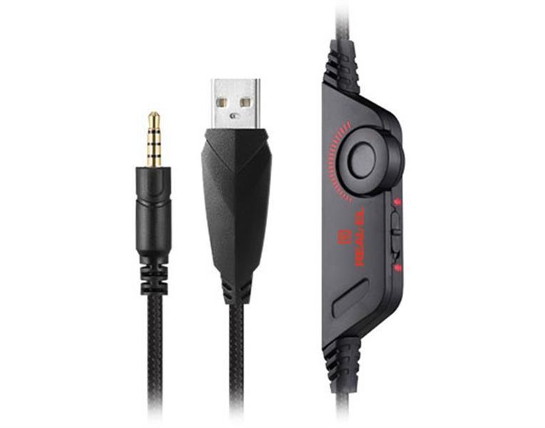 Навушники з мікрофоном Real-El GDX-7650 Black-Red (EL124100043) 579483ua фото