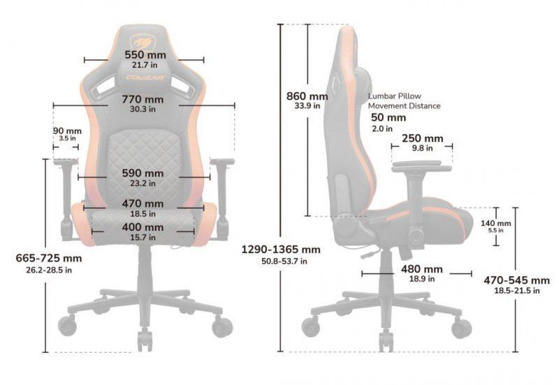 Компьютерное кресло для геймера Cougar Defensor F Black/Orange 578339ua фото