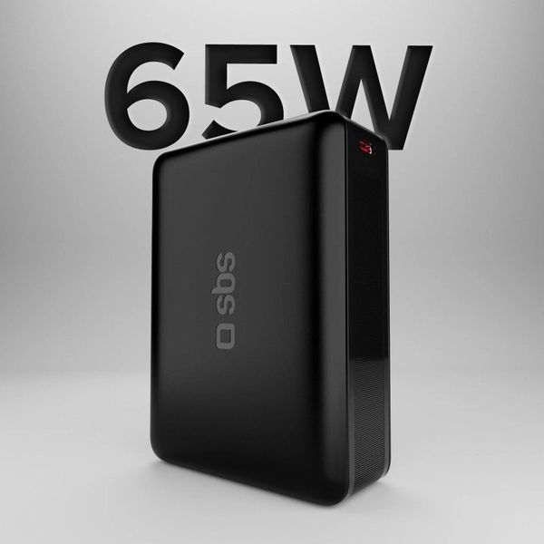 Зовнішній акумулятор (павербанк) SBS 20000 mAh 65W Black (TEBB20000HDPD65K) 1366493 фото