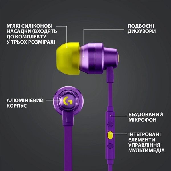 Наушники с микрофоном Logitech G333 Purple (981-000936) 335724ua фото