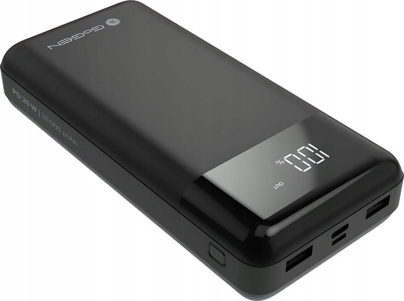 Зовнішній акумулятор (павербанк) GoGen PB300001B 30000mAh Black 619670 фото