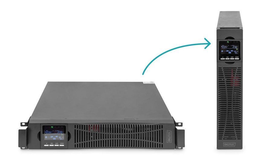 ИБП непрерывного действия (Online) Digitus OnLine, 1000VA/1000W, LCD, 8xC13, RJ45, RS232, USB, Rack/Tower (DN-170093) 504670ua фото