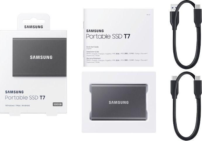 SSD накопичувач Samsung T7 2 TB Titan Gray (MU-PC2T0T/WW) 338743ua фото