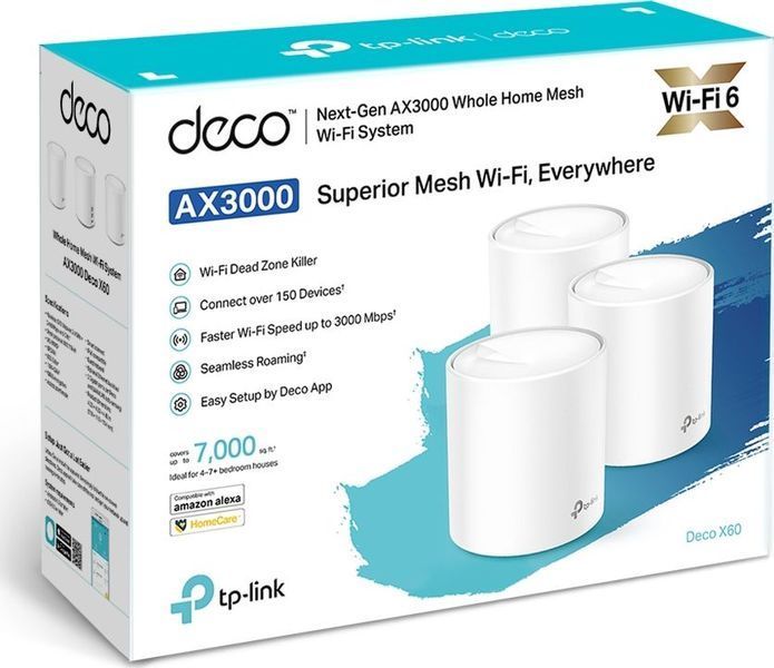 Бездротовий маршрутизатор (роутер) TP-Link Deco X60 (3-Pack) 349648ua фото