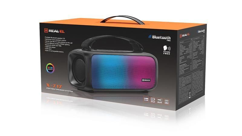 Портативная колонка Real-El X-717 Black (EL121600021) 580015ua фото