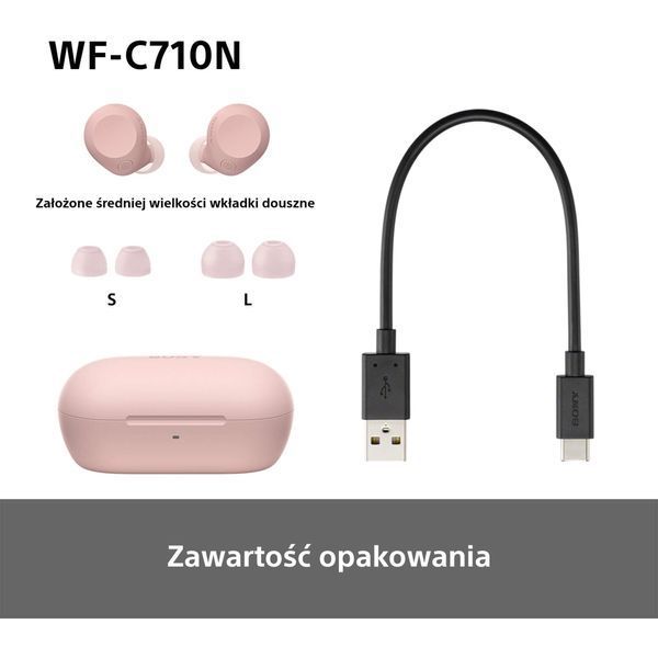 Наушники TWS Sony WF-C710N Pink 572981ua фото