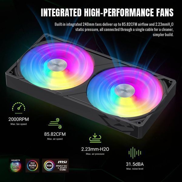 Водяне охолодження GameMax Glacier 240 LCD BK 627996ua фото