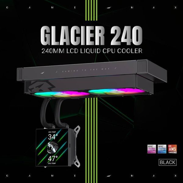 Водяне охолодження GameMax Glacier 240 LCD BK 627996ua фото